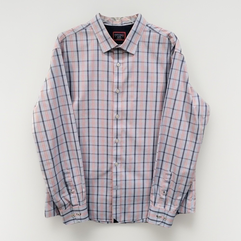 UNTUCKit Shirt Men's XL Mostar WF Style 40555 Long Sleeve 100% Cotton Plaid